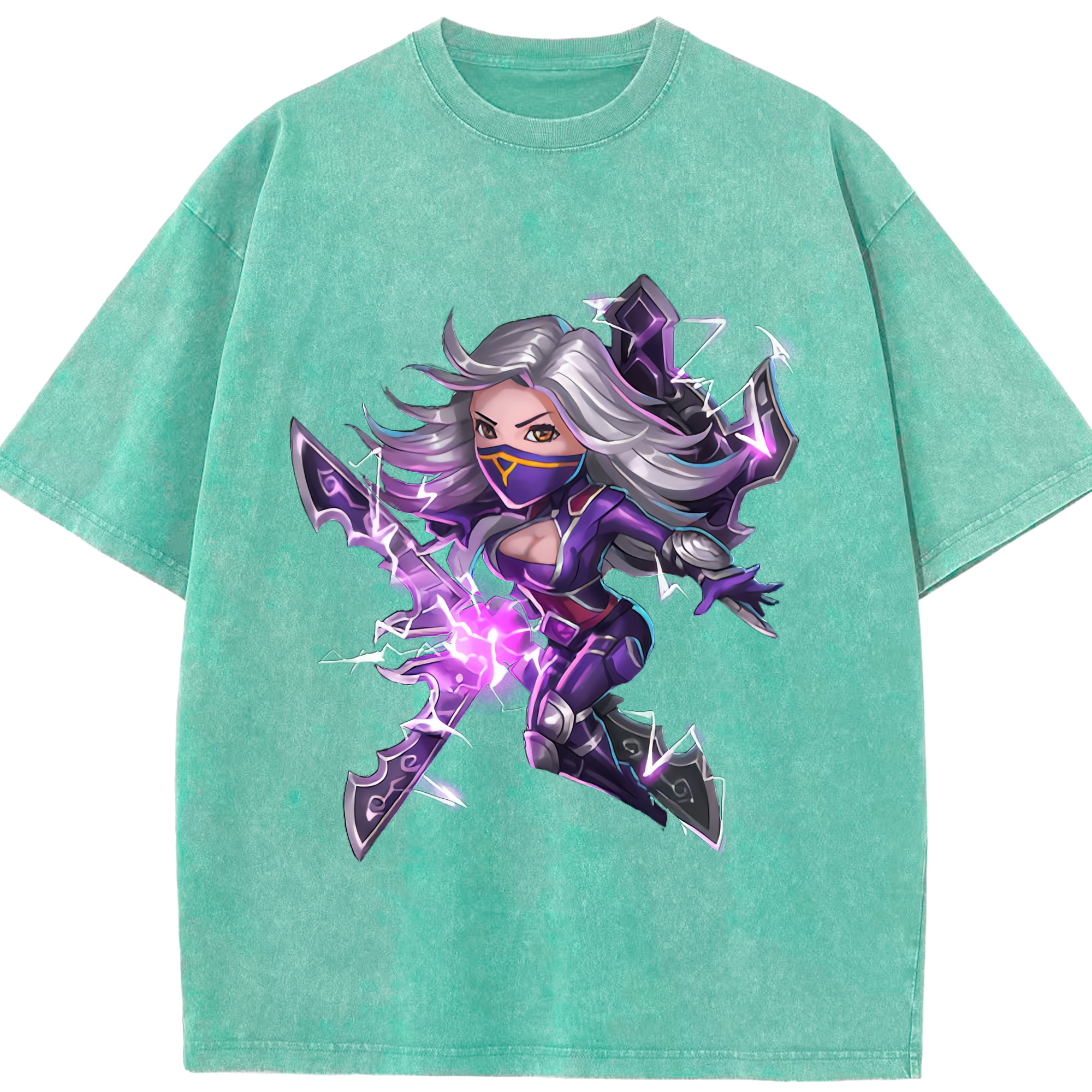 リーグ・オブ・レジェンド League of Legends LOL 綿100% ヴィンテージ風 半袖Tシャツ（フロントプリント）